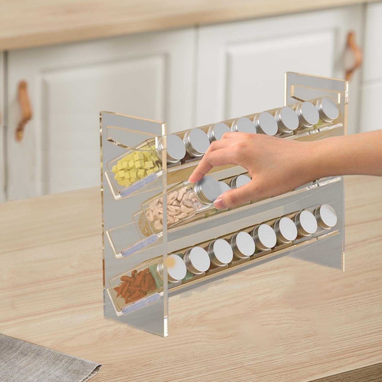 Kitchen Baking Cupboard - رف توابل أكريليك، حامل منظم للعطور،