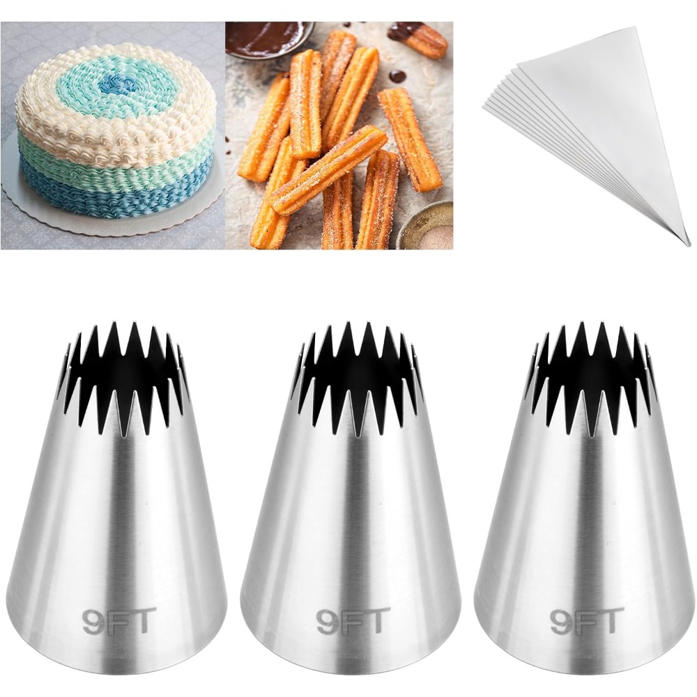 Piping Bag Disposable - مجموعة أكياس وأطراف مكونة من 3