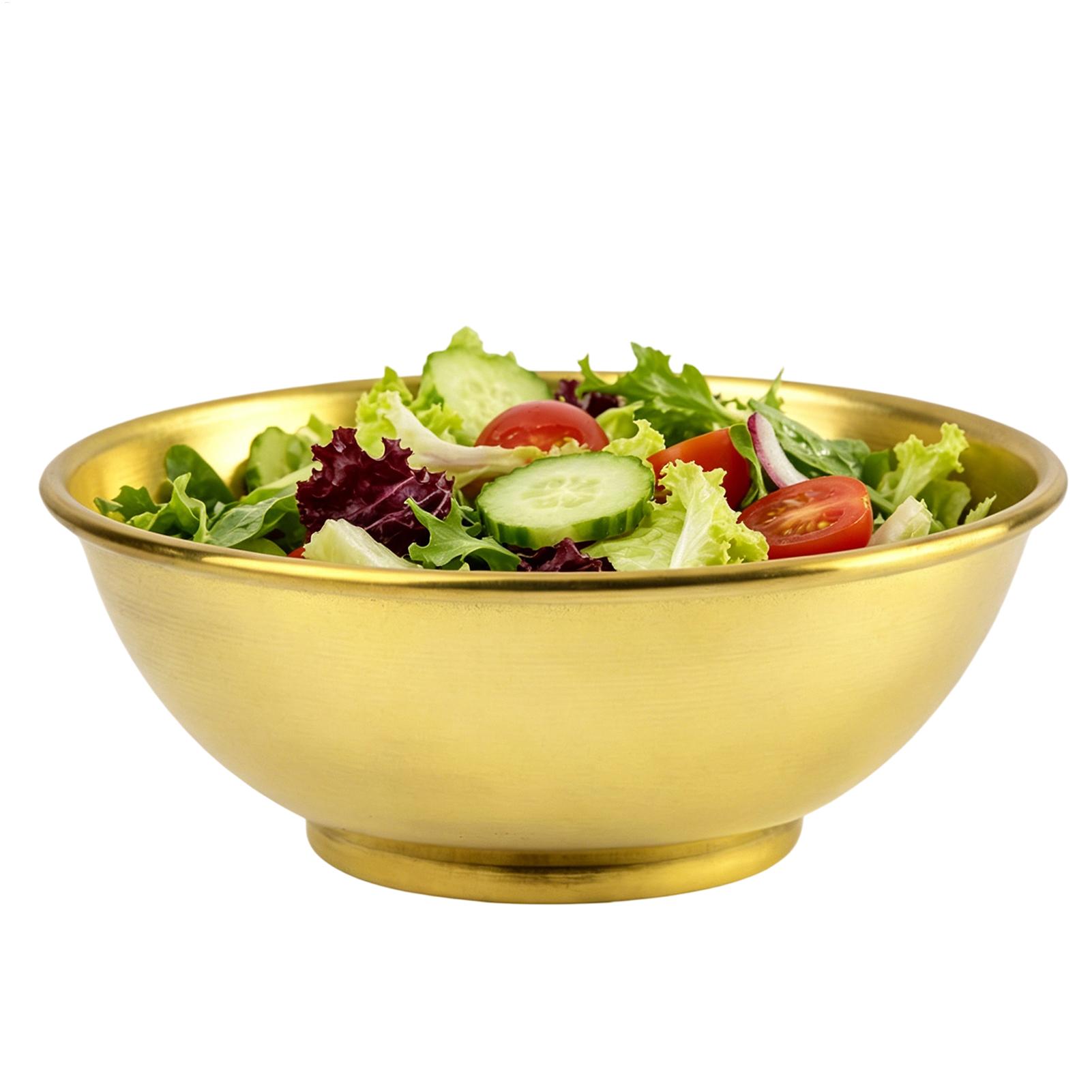 Kitchen Baking Bowls - وعاء نحاسي كبير للخلط وتخزين السلطة،