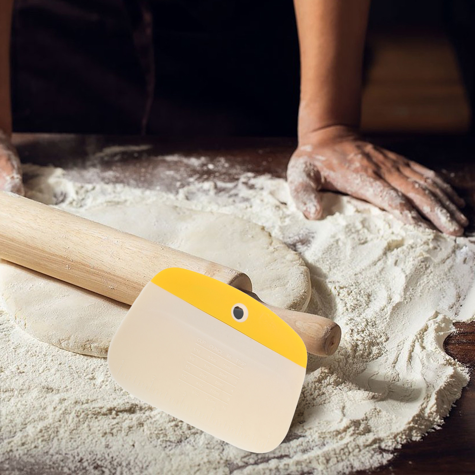 Bench Scraper Dough - قطعتان من أدوات خدش العجين للخبز،