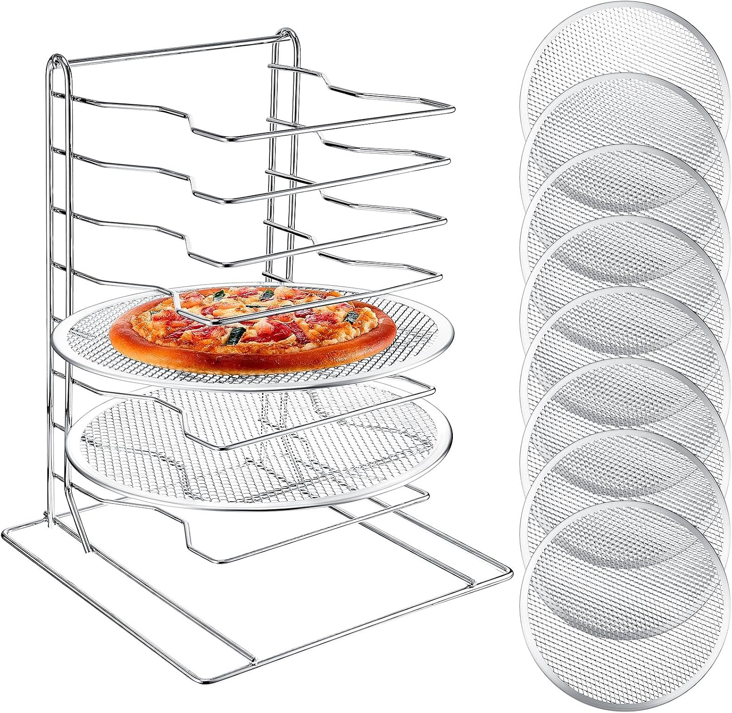 رف بيتزا بـ 8 طبقات مع 8 صواني - مراجعة Kitchen Baking Pan وسعره