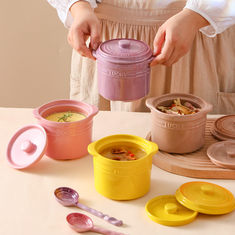 وعاء سيراميك بغطاء مزدوج، وعاء - مراجعة Kitchen Baking Bowls وسعره