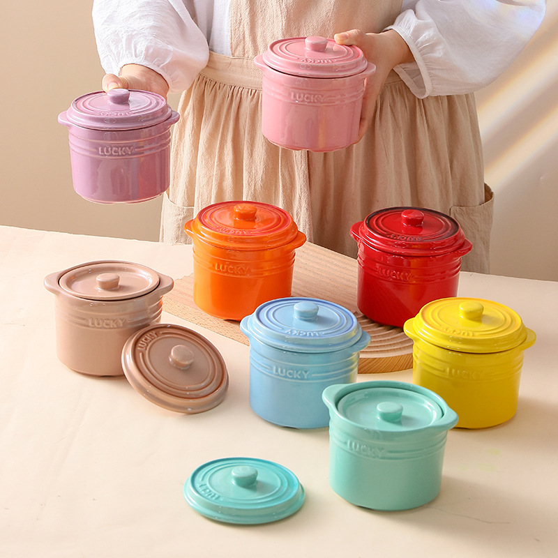 وعاء سيراميك بغطاء مزدوج، وعاء - مراجعة Kitchen Baking Bowls وسعره