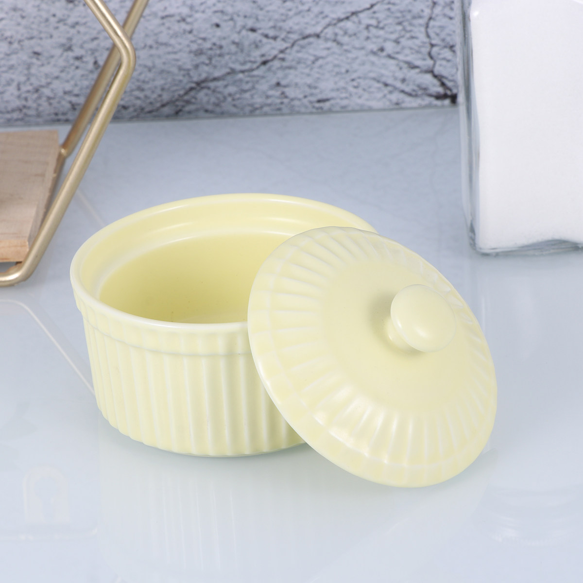 وعاء خبز سيراميك مع غطاء مقاوم - مراجعة Kitchen Baking Bowls وسعره