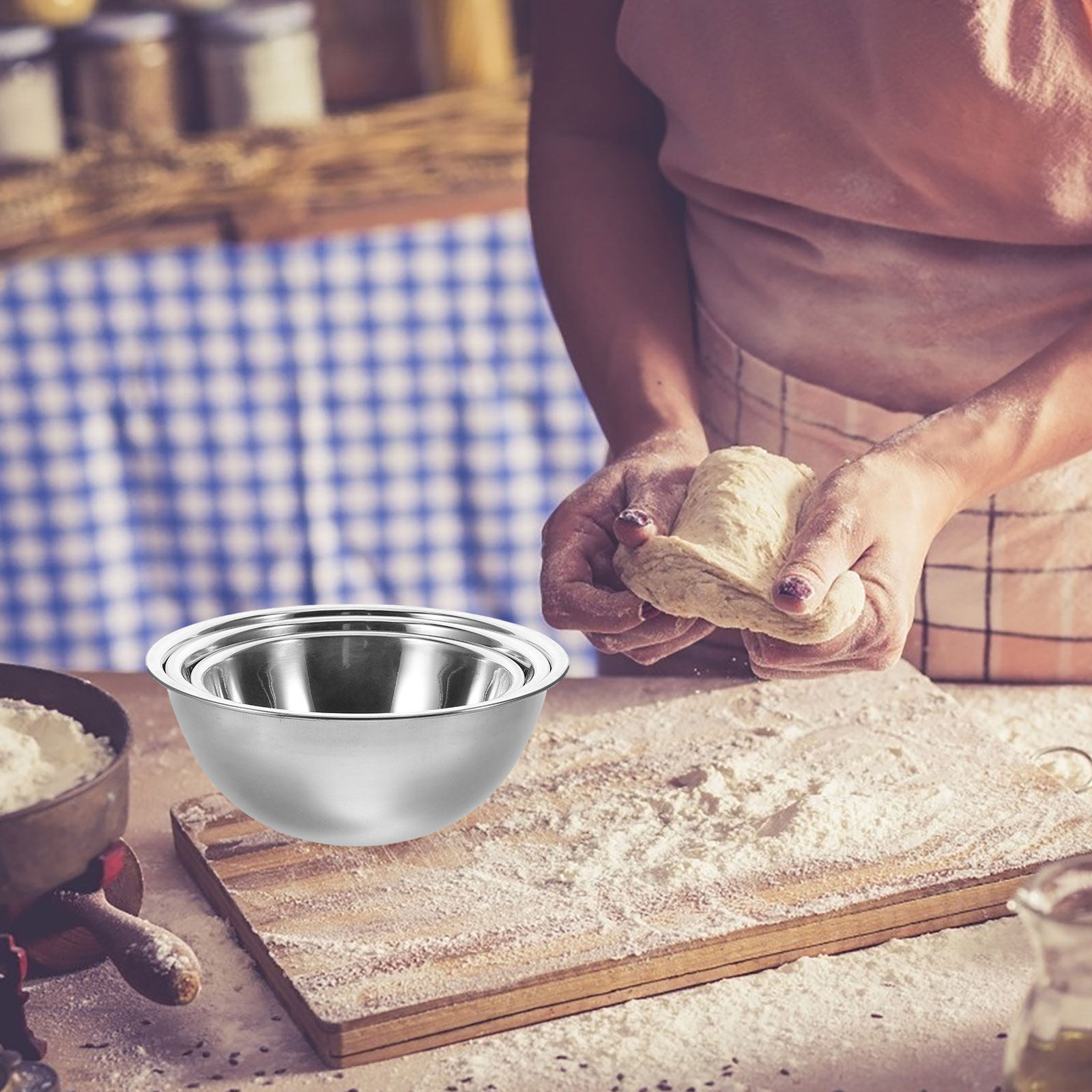 طقم من 3 أوعية خلط من الفولاذ  - مراجعة Kitchen Baking Bowls وسعره