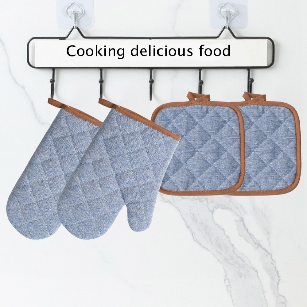قطعتان من قفازات الفرن المضادة - مراجعة Kitchen Baking Gloves وسعره